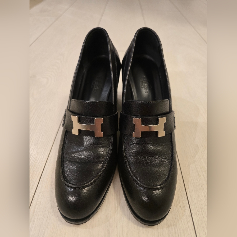 Hermes Black Leather IMPACT Loafer